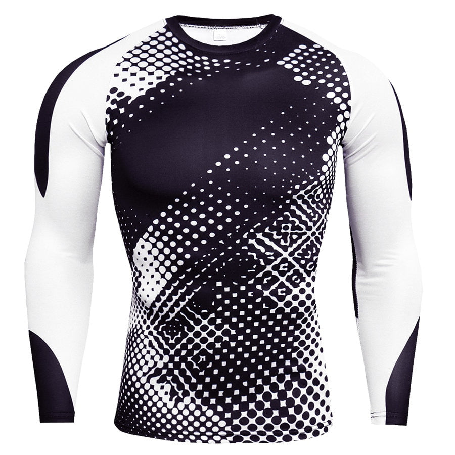 Camiseta de compresión de manga larga para hombre
