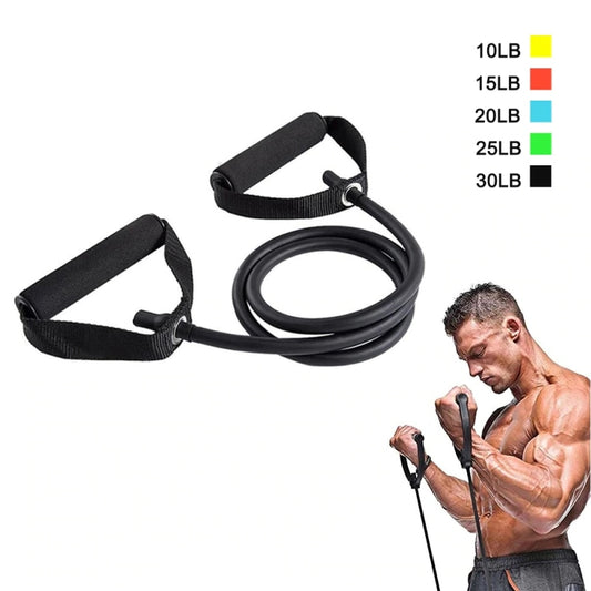 Tubo elástico con asas de espuma para yoga, pilates y fuerza (120 cm)