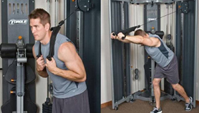 Arnés para crunch abdominal en polea con asas acolchadas