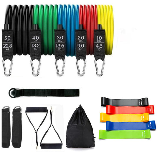 Set de tubos elásticos de 150 lb con asas y tobilleras