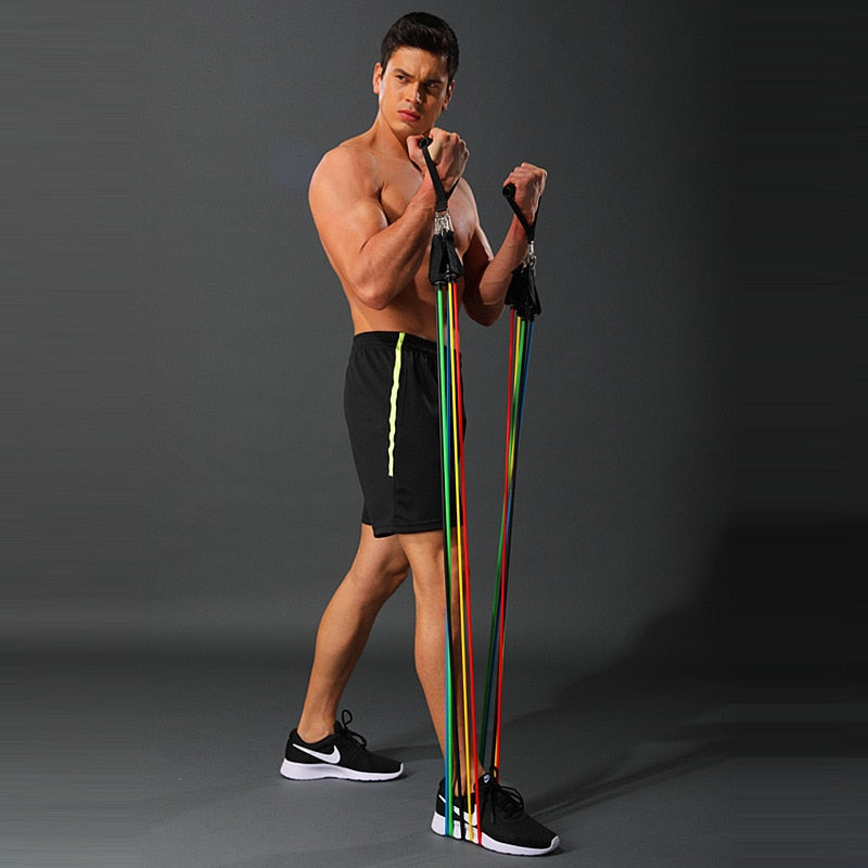 Set de tubos elásticos de 150 lb con asas y tobilleras