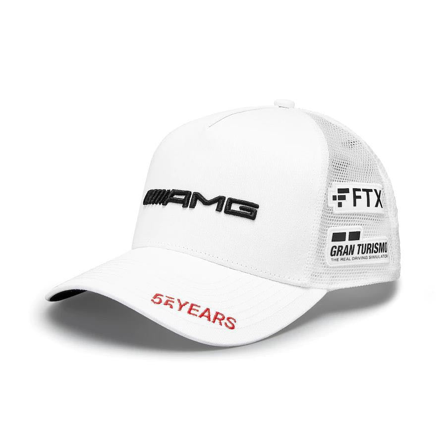 Gorra de malla de visera plana con bordado