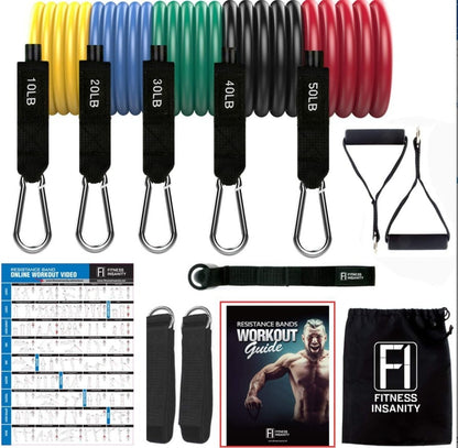 Set de tubos elásticos de 150 lb con asas y tobilleras