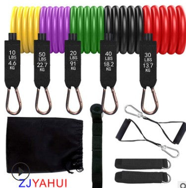 Set de bandas de resistencia con asas, tobilleras y anclaje de puerta