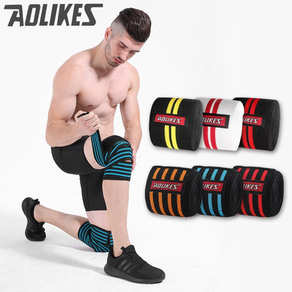 Venda de rodilla elástica para sentadilla y halterofilia (180 cm)