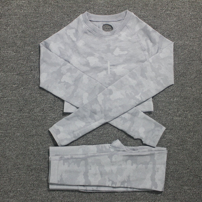 Conjunto de yoga de camuflaje: sujetador deportivo y leggings