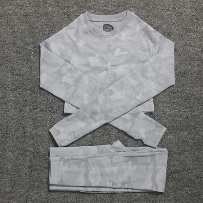 Conjunto de yoga de camuflaje: sujetador deportivo y leggings