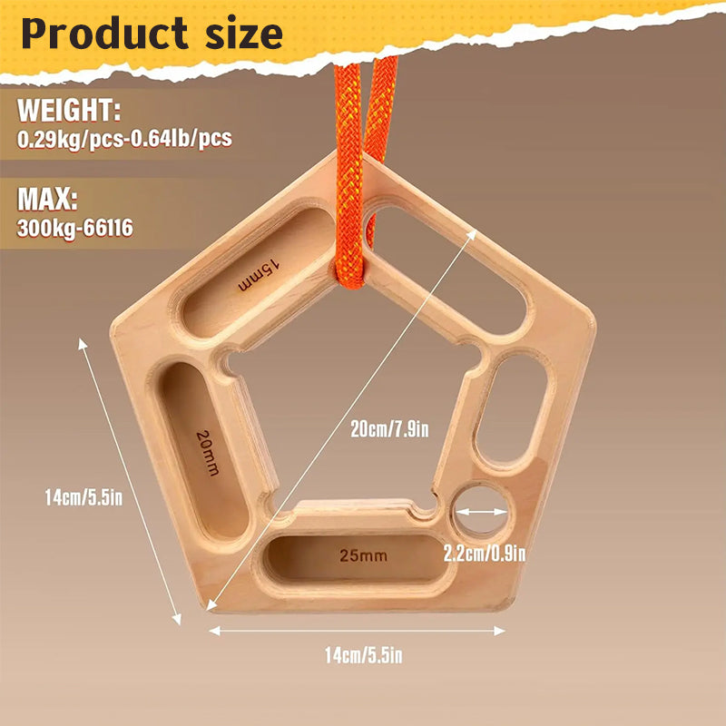 Presa de madera para escalada y dominadas