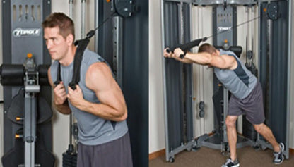 Arnés para crunch abdominal en polea con asas acolchadas