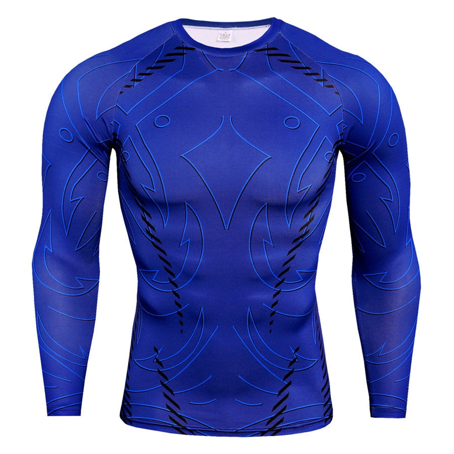 Camiseta de compresión de manga larga para hombre