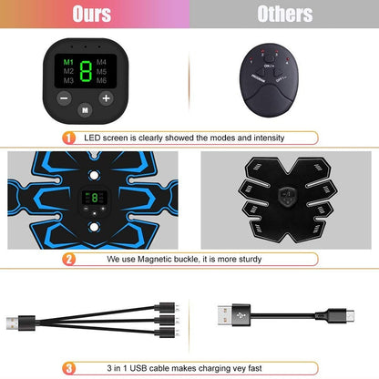 Electroestimulador muscular EMS para abdomen y brazos