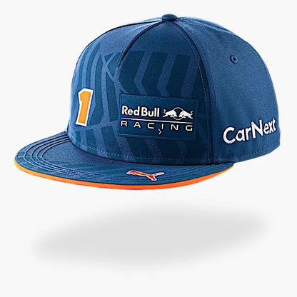 Gorra de malla de visera plana con bordado
