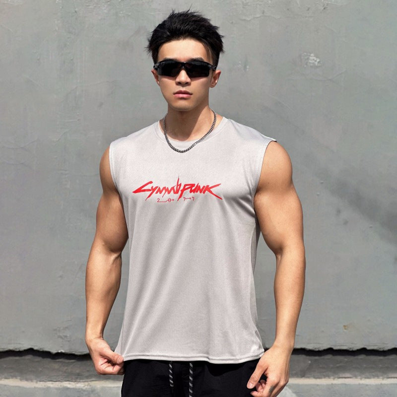 Camiseta de tirantes de gimnasio para hombre, transpirable
