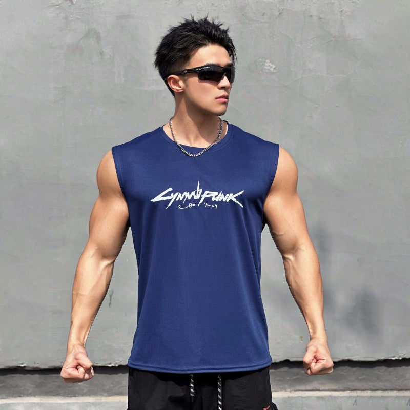 Camiseta de tirantes de gimnasio para hombre, transpirable