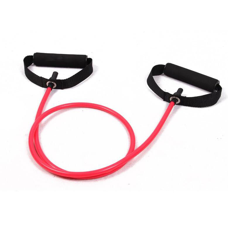 Tubo elástico con asas de espuma para yoga, pilates y fuerza (120 cm)