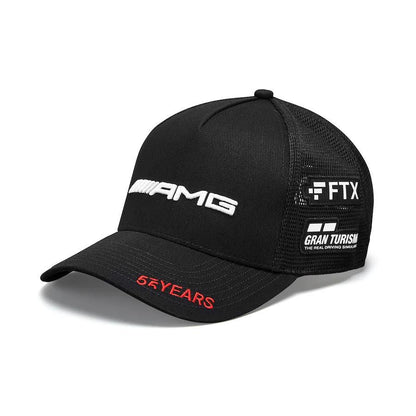 Gorra de malla de visera plana con bordado