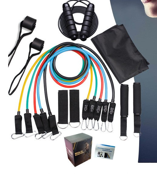 Set de bandas de resistencia con asas, tobilleras y anclaje de puerta