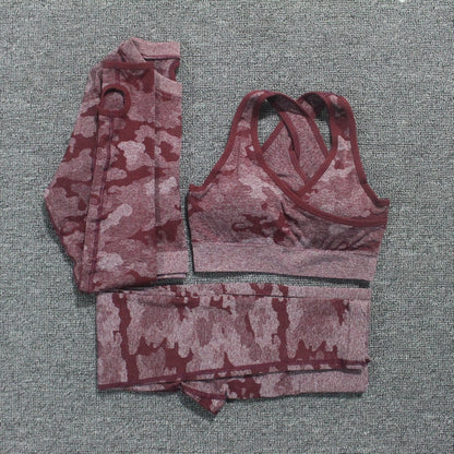 Conjunto de yoga de camuflaje: sujetador deportivo y leggings