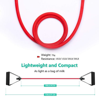 Tubo elástico con asas de espuma para yoga, pilates y fuerza (120 cm)