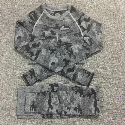 Conjunto de yoga de camuflaje: sujetador deportivo y leggings