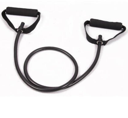 Tubo elástico con asas de espuma para yoga, pilates y fuerza (120 cm)
