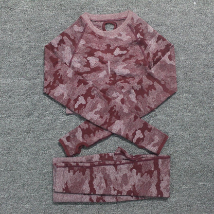 Conjunto de yoga de camuflaje: sujetador deportivo y leggings