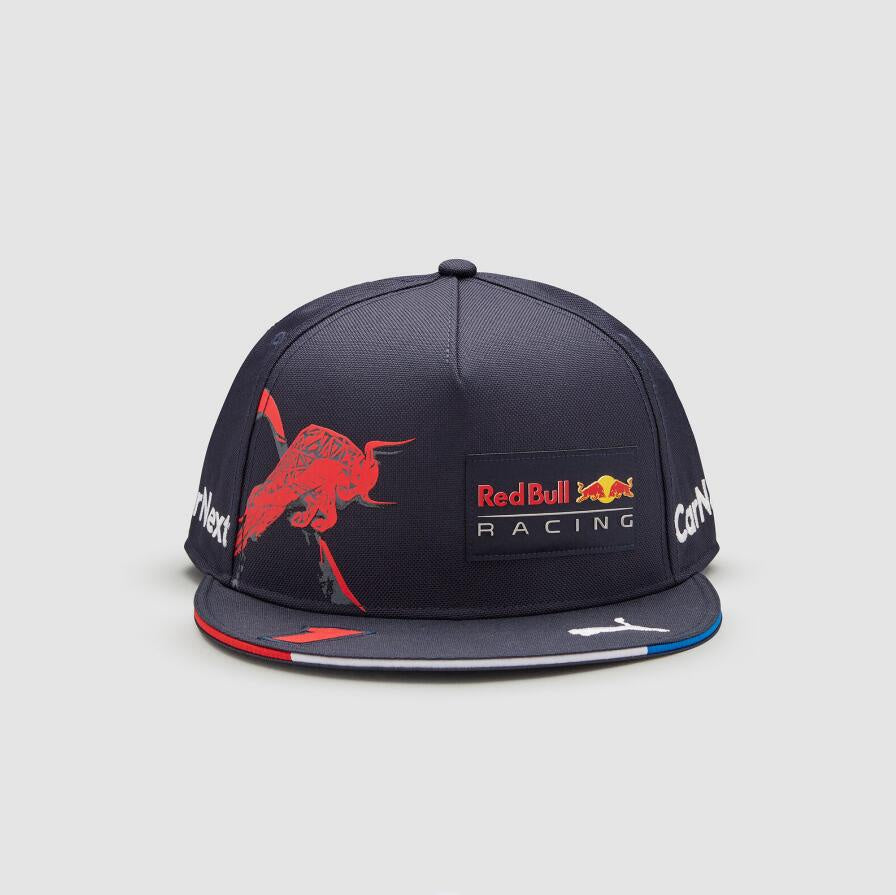 Gorra de malla de visera plana con bordado
