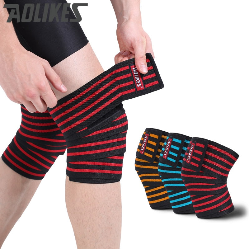 Venda de rodilla elástica para sentadilla y halterofilia (180 cm)