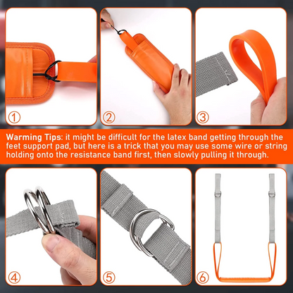Banda de asistencia para dominadas con apoyo de rodilla y pie