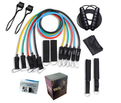 Set de bandas de resistencia con asas, tobilleras y anclaje de puerta