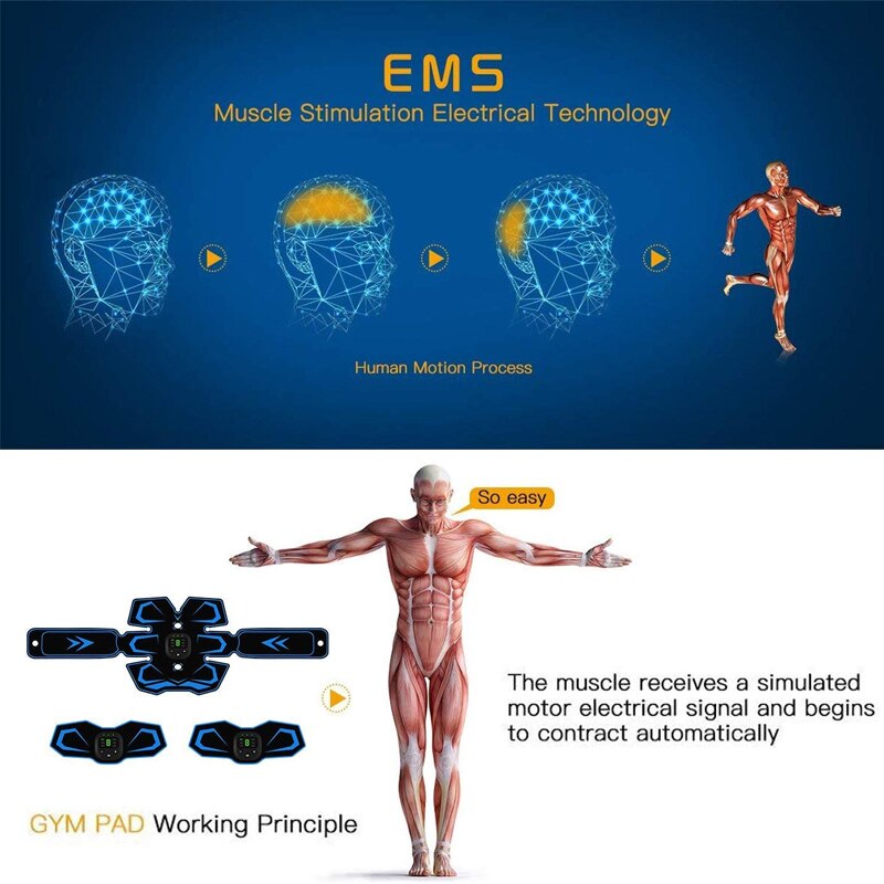 Electroestimulador muscular EMS para abdomen y brazos