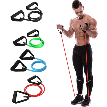 Tubo elástico con asas de espuma para yoga, pilates y fuerza (120 cm)