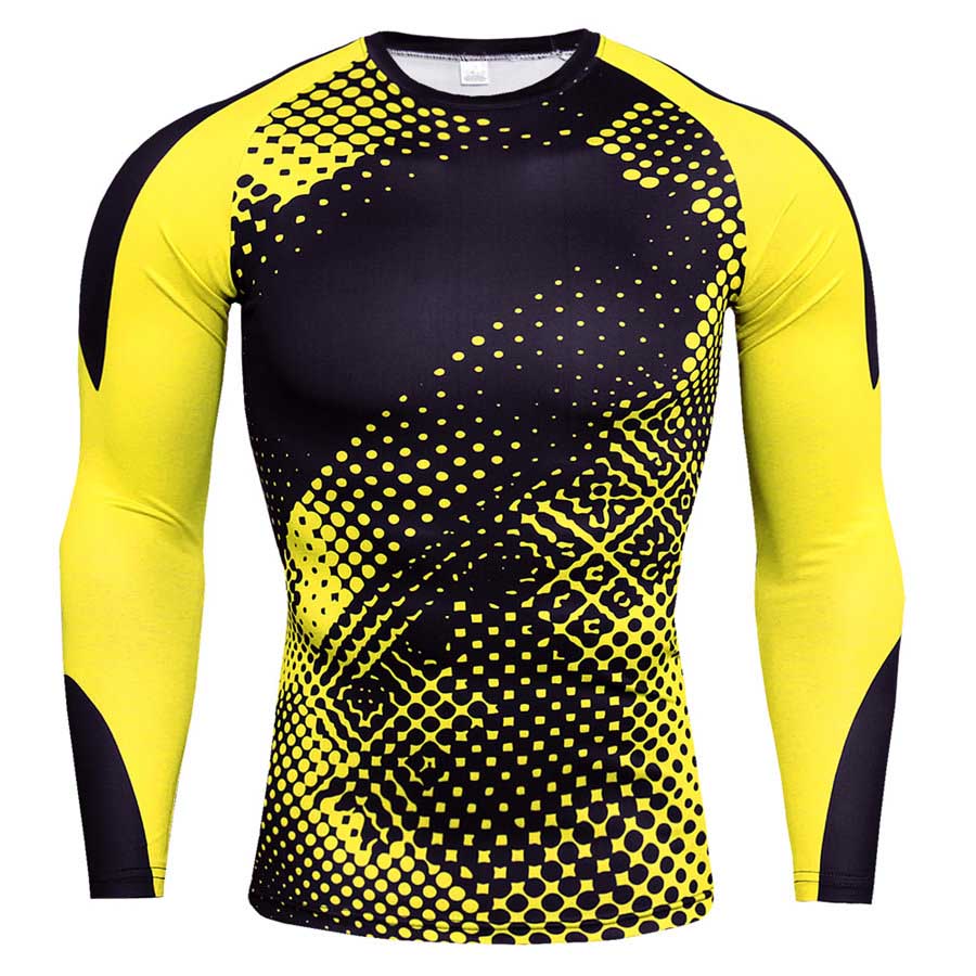 Camiseta de compresión de manga larga para hombre