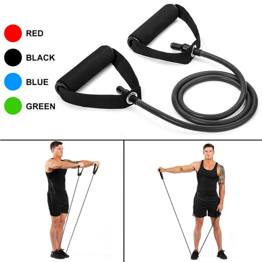 Tubo elástico con asas de espuma para yoga, pilates y fuerza (120 cm)